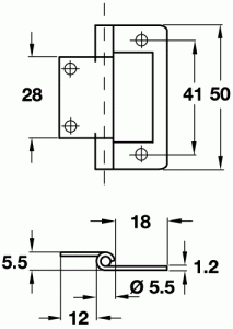 Flat Hinge 50mm